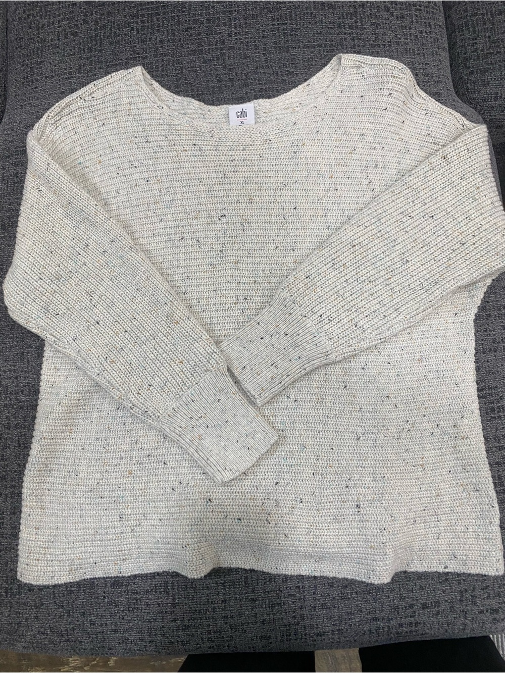 CAbi Neutral Speckled Tranquil Pullover Sweater in cream